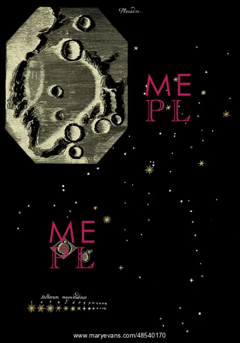 : Moon and Pleiades from Hooke's Micrographia : Moon and Pleiades from Hooke's Micrographia
