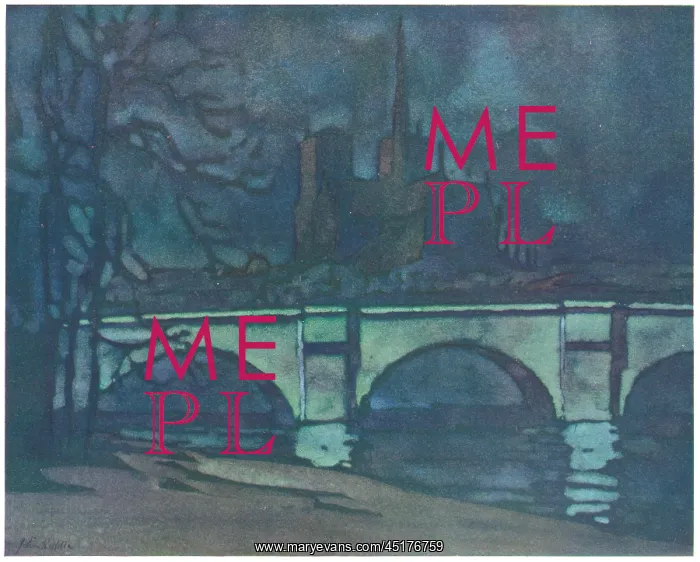 : Moonlight. A painting of a river bridge lit by the moonlight : Moonlight. A painting of a river bridge lit by the moonlight