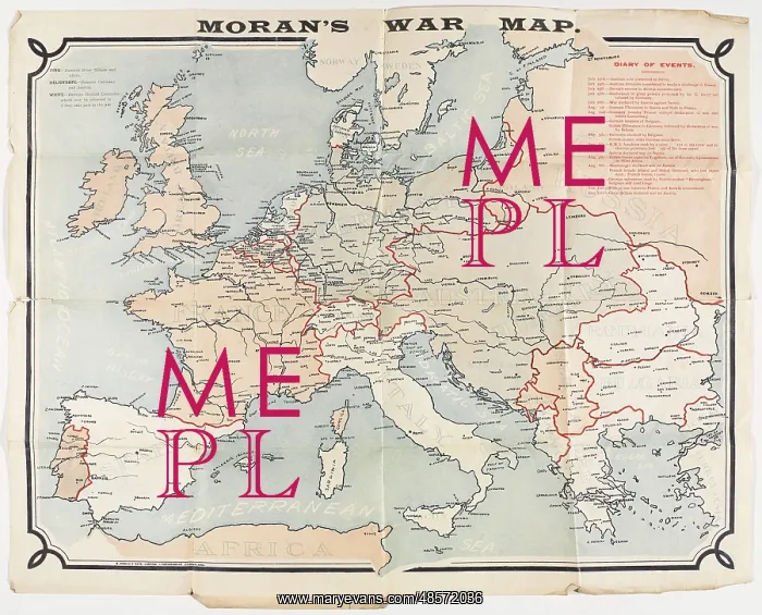 : Moran's War Map, coloured to show Britain and her Allies : Moran's War Map, coloured to show Britain and her Allies