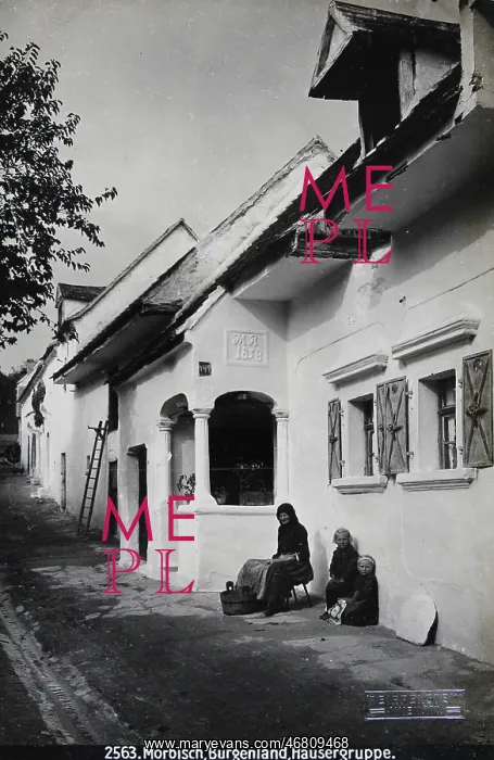 : Morbisch, Burgenland: Group of houses. About 1920. Photograph by Bruno Reiffenstein : Morbisch, Burgenland: Group of houses. About 1920. Photograph by Bruno Reiffenstein