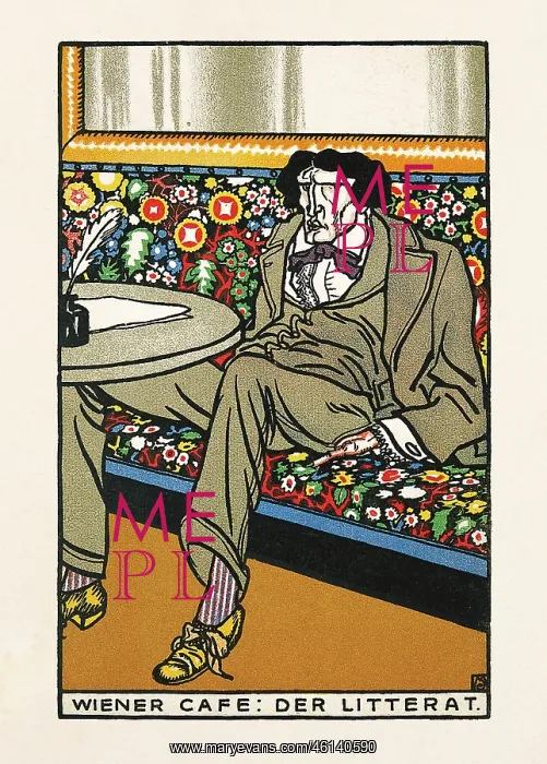 : Moriz Jung. Viennese Cafe. The man : Moriz Jung. Viennese Cafe. The man