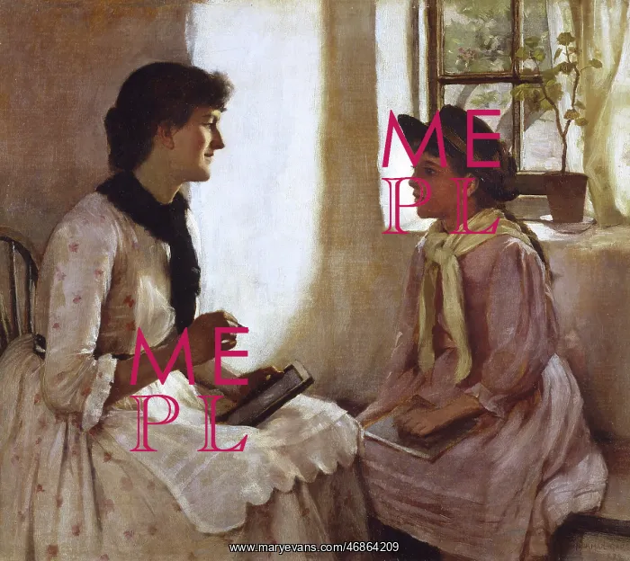 : The Morning Lesson, by Norman Garstin : The Morning Lesson, by Norman Garstin