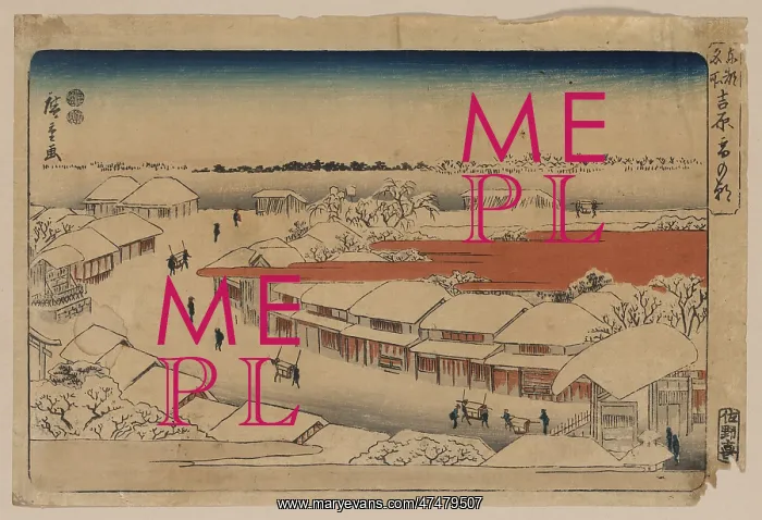 : Morning snow at Yoshiwara : Morning snow at Yoshiwara