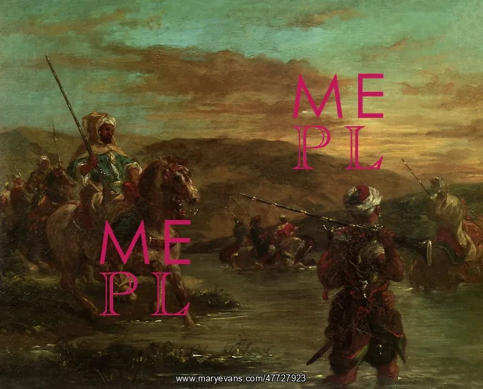 : Moroccan Troops Fording a River, by Delacroix : Moroccan Troops Fording a River, by Delacroix