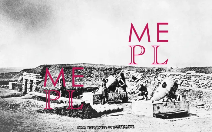 : Mortar battery in the Crimea War, around 1853 : Mortar battery in the Crimea War, around 1853