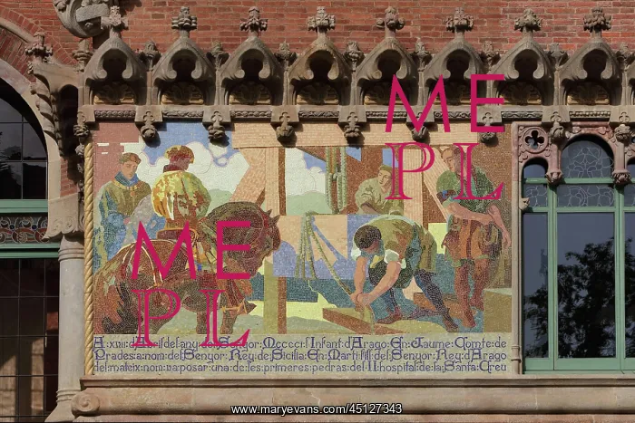 : Mosaic, Administration Pavilion, Hospital de Sant : Mosaic, Administration Pavilion, Hospital de Sant