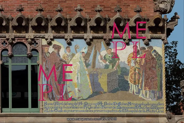 : Mosaic, Administration Pavilion, Hospital de Sant : Mosaic, Administration Pavilion, Hospital de Sant