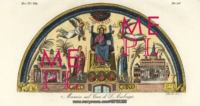 : Mosaic in the choir of the Basilica of Sant'Ambrogio : Mosaic in the choir of the Basilica of Sant'Ambrogio