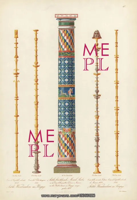 : Mosaic column and murals from Pompeii : Mosaic column and murals from Pompeii