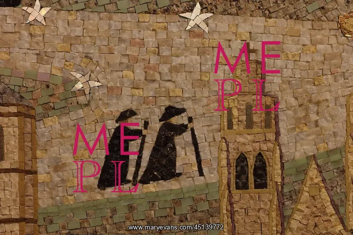 : Mosaic in the crypt of the Basilica Notre Dame : Mosaic in the crypt of the Basilica Notre Dame