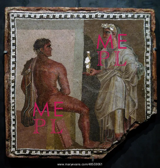 : Mosaic depicting Orestes and Iphigenia. Capitoline Museums : Mosaic depicting Orestes and Iphigenia. Capitoline Museums