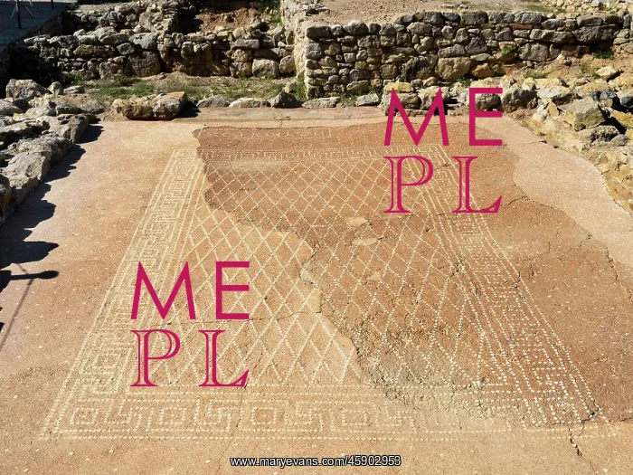 : Mosaic, Empuries, Catalonia, Spain : Mosaic, Empuries, Catalonia, Spain