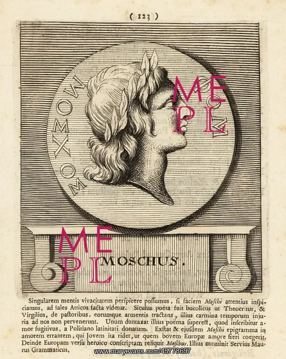 : Moschus, ancient Greek bucolic poet : Moschus, ancient Greek bucolic poet
