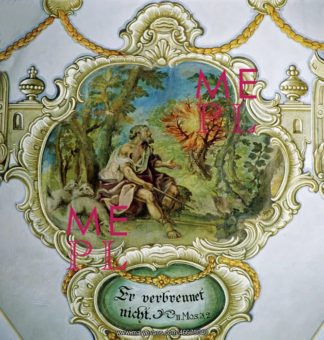 : Moses in front of the burning bush : Moses in front of the burning bush