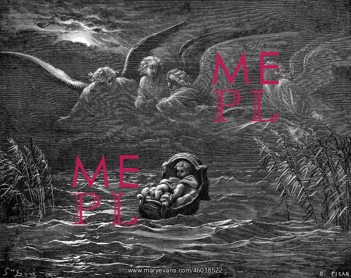 : Moses, Hebrew prophet, as child in the River : Moses, Hebrew prophet, as child in the River