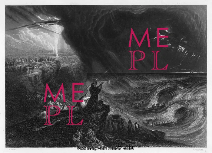 : Moses parting the Red Sea : Moses parting the Red Sea