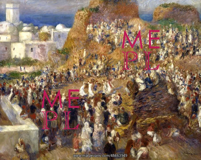 : The Mosque (Arab Holiday) 1881: Pierre August : The Mosque (Arab Holiday) 1881: Pierre August