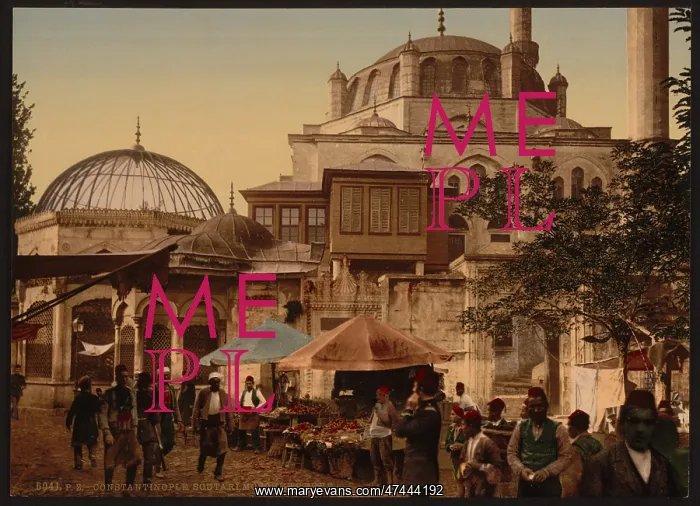 : Mosque and street, Scutari, Constantinople, Turkey : Mosque and street, Scutari, Constantinople, Turkey