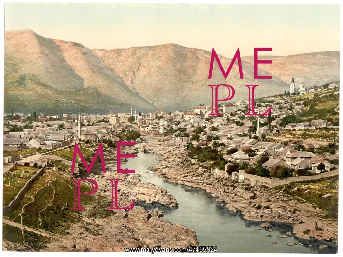 : Mostar, general view, Herzegowina, Austro-Hungary : Mostar, general view, Herzegowina, Austro-Hungary