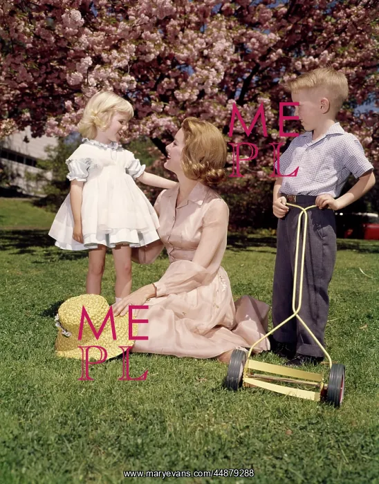: Mother And Children Outdoors : Mother And Children Outdoors