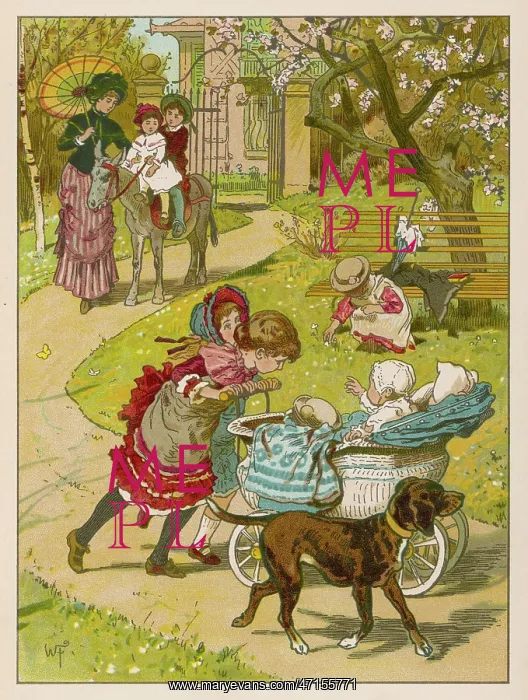 : Mother and children in the park : Mother and children in the park