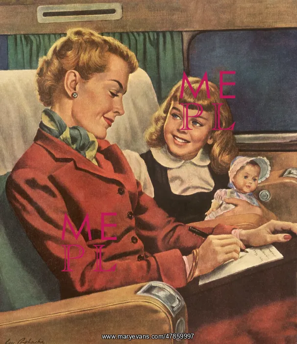 : Mother and Daughter on Airplane : Mother and Daughter on Airplane