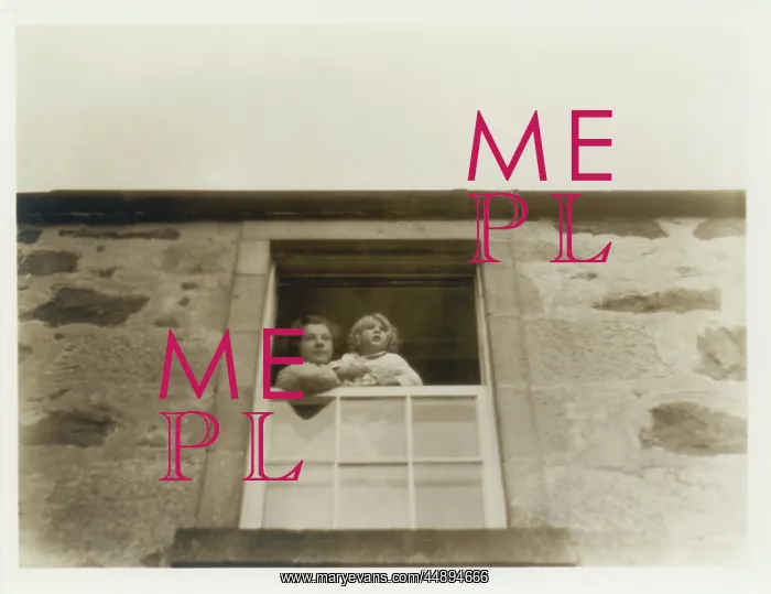 : Mother and daughter looking out of window, Scotland : Mother and daughter looking out of window, Scotland