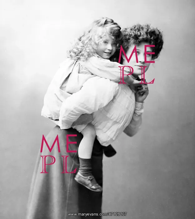  : Mother and daughter piggyback