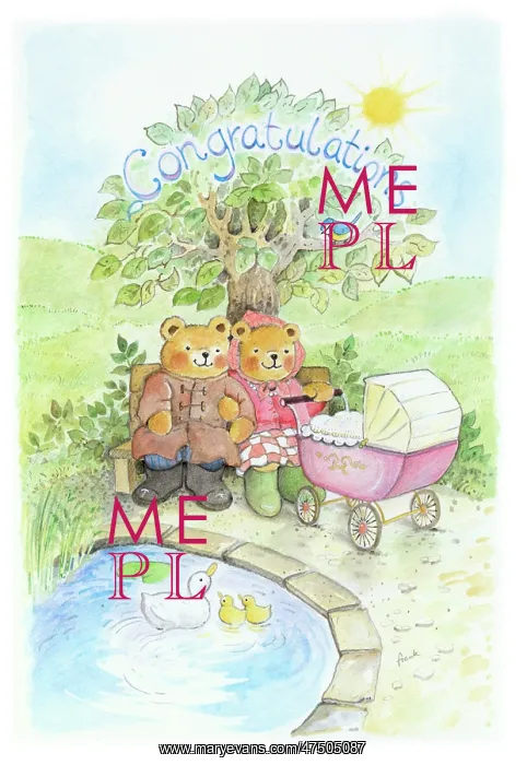 : Mother and Father Teddy Bear with pram : Mother and Father Teddy Bear with pram