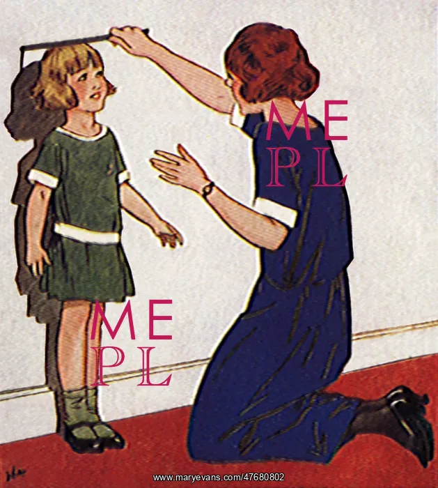 : Mother Measuring Girl's Height : Mother Measuring Girl's Height