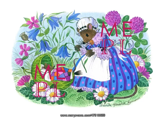 : Mother Mouse and Baby Mouse in Cradle : Mother Mouse and Baby Mouse in Cradle