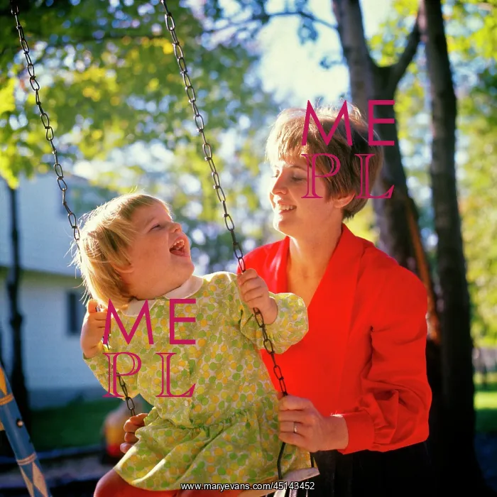 : Mother Pushing Laughing Daughter : Mother Pushing Laughing Daughter