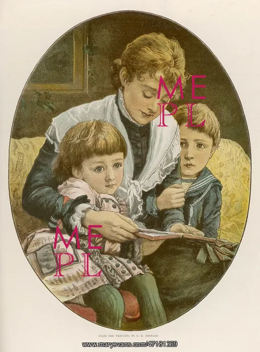  : MOTHER READS TO CHILDREN