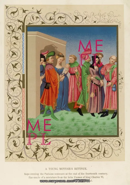 : Mother and Retinue 1390 : Mother and Retinue 1390