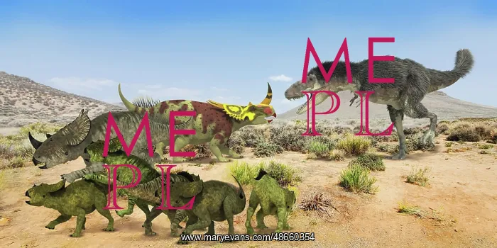 : A mother Rubeosaurus defending her young from : A mother Rubeosaurus defending her young from