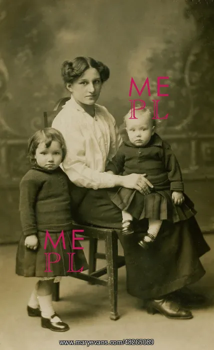 : Mother and two small children : Mother and two small children