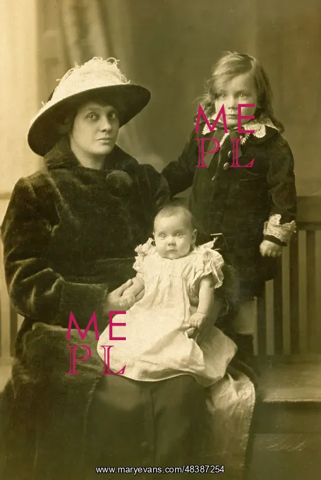 : Mother and two small children : Mother and two small children