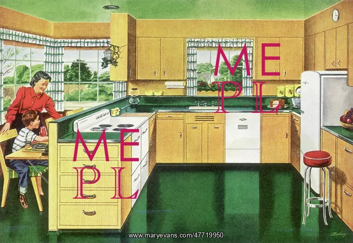: Mother, Son in Kitchen : Mother, Son in Kitchen