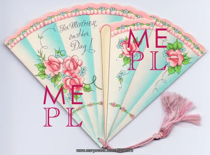 : Mother's Day card in the form of a fan : Mother's Day card in the form of a fan