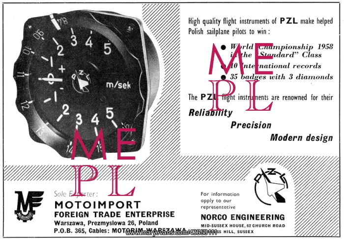  : Motoimport - PZL Sailplanes & Flight Instruments