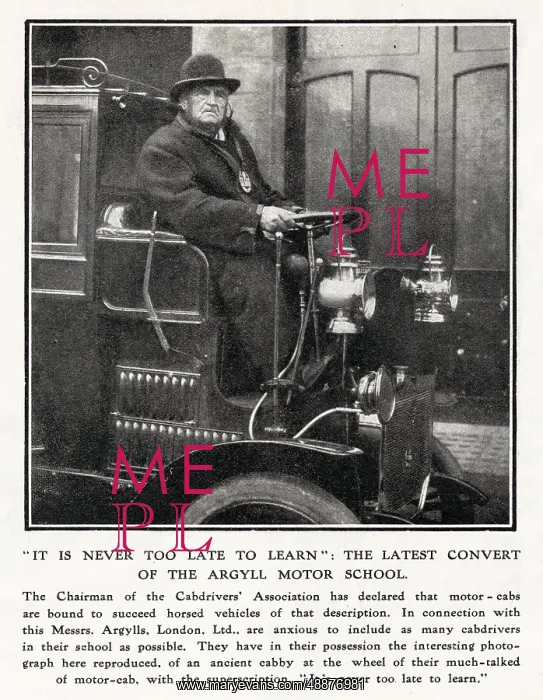 : Motor cabs are bound to succeed horsed vehicles 1907 : Motor cabs are bound to succeed horsed vehicles 1907