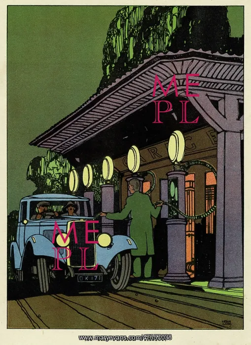 : Motor car at a petrol station : Motor car at a petrol station