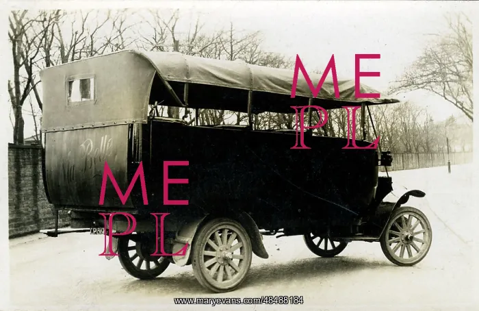 : Motor-coach - Charabanc on Birdcage Lane, Skircoat, Yorkshir : Motor-coach - Charabanc on Birdcage Lane, Skircoat, Yorkshir
