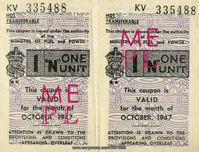 : Two Motor Fuel Ration coupons in a booklet : Two Motor Fuel Ration coupons in a booklet