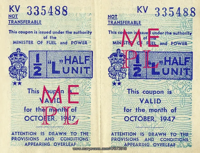 : Two Motor Fuel Ration coupons in a booklet : Two Motor Fuel Ration coupons in a booklet