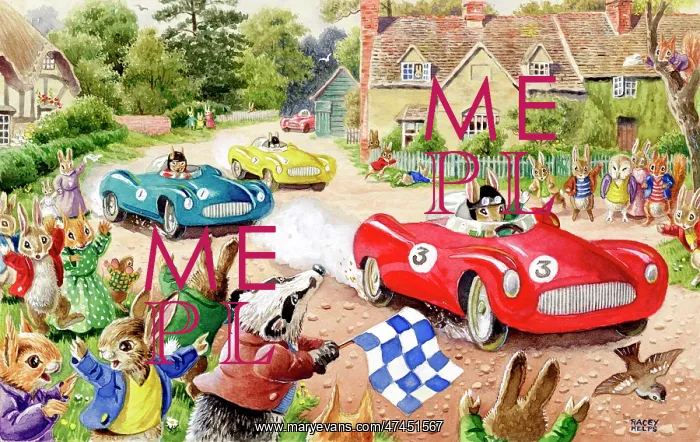  : The Motor Race with badger, rabbits, squirrels