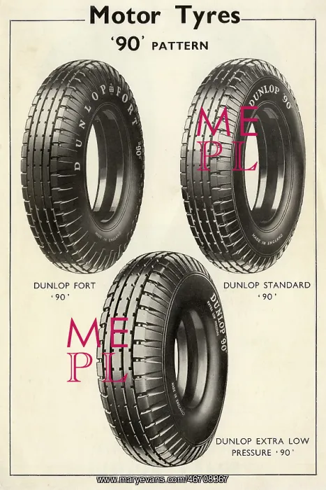 : Motor Tyres 90 Pattern - Dunlop - Three styles : Motor Tyres 90 Pattern - Dunlop - Three styles