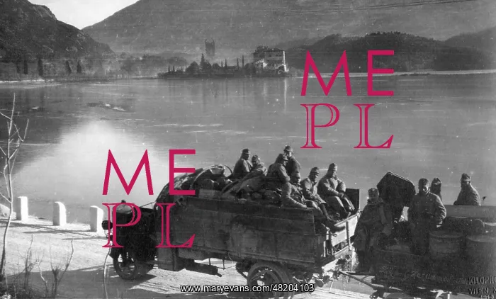 : A motorcade at the Lake Garda, 1916 : A motorcade at the Lake Garda, 1916