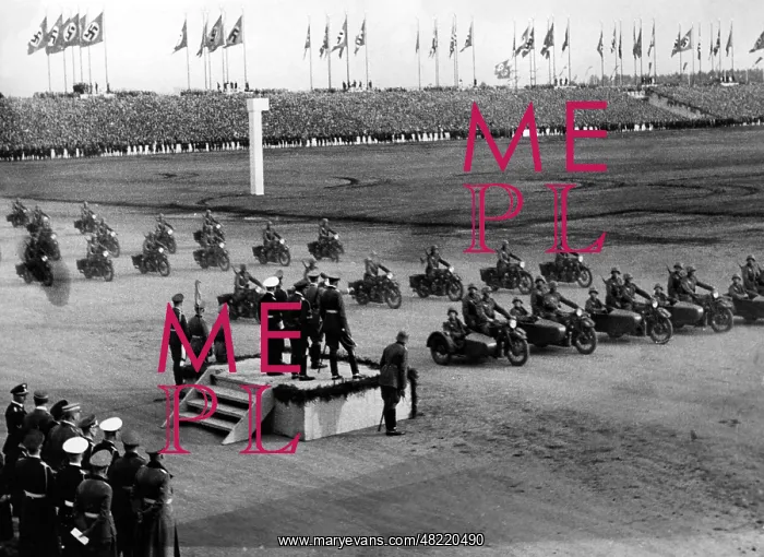 : Motorcycle troops on the Day of the Wehrmacht during the : Motorcycle troops on the Day of the Wehrmacht during the