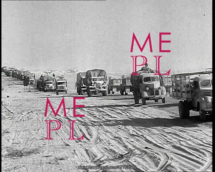: Motorised Troops Moving Through the North African Desert : Motorised Troops Moving Through the North African Desert